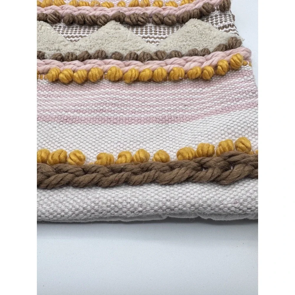 Lot 4 Boho Textured Pillowcase Cover 18x18 Woven Tufted Tassels